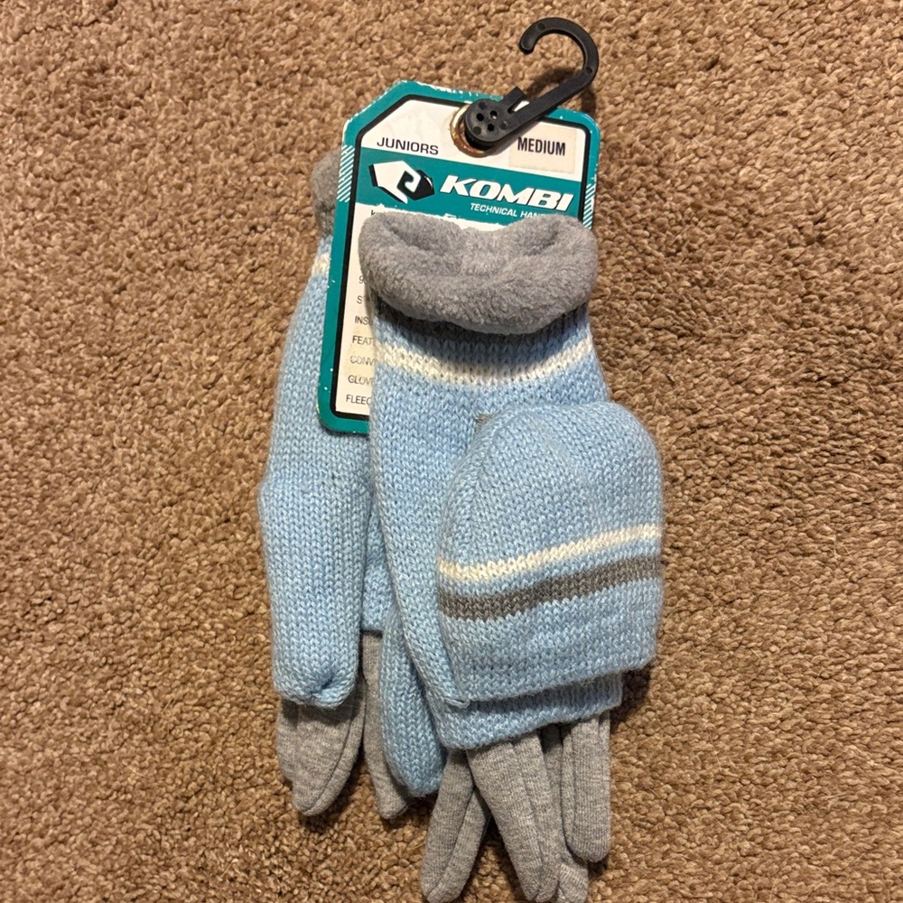 Kombi Kids Blue and Gray Mittens